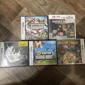 Lot of 5 Nintendo 3DS & DS Game CASES ONLY (NO GAMES) - 2 Have Manual